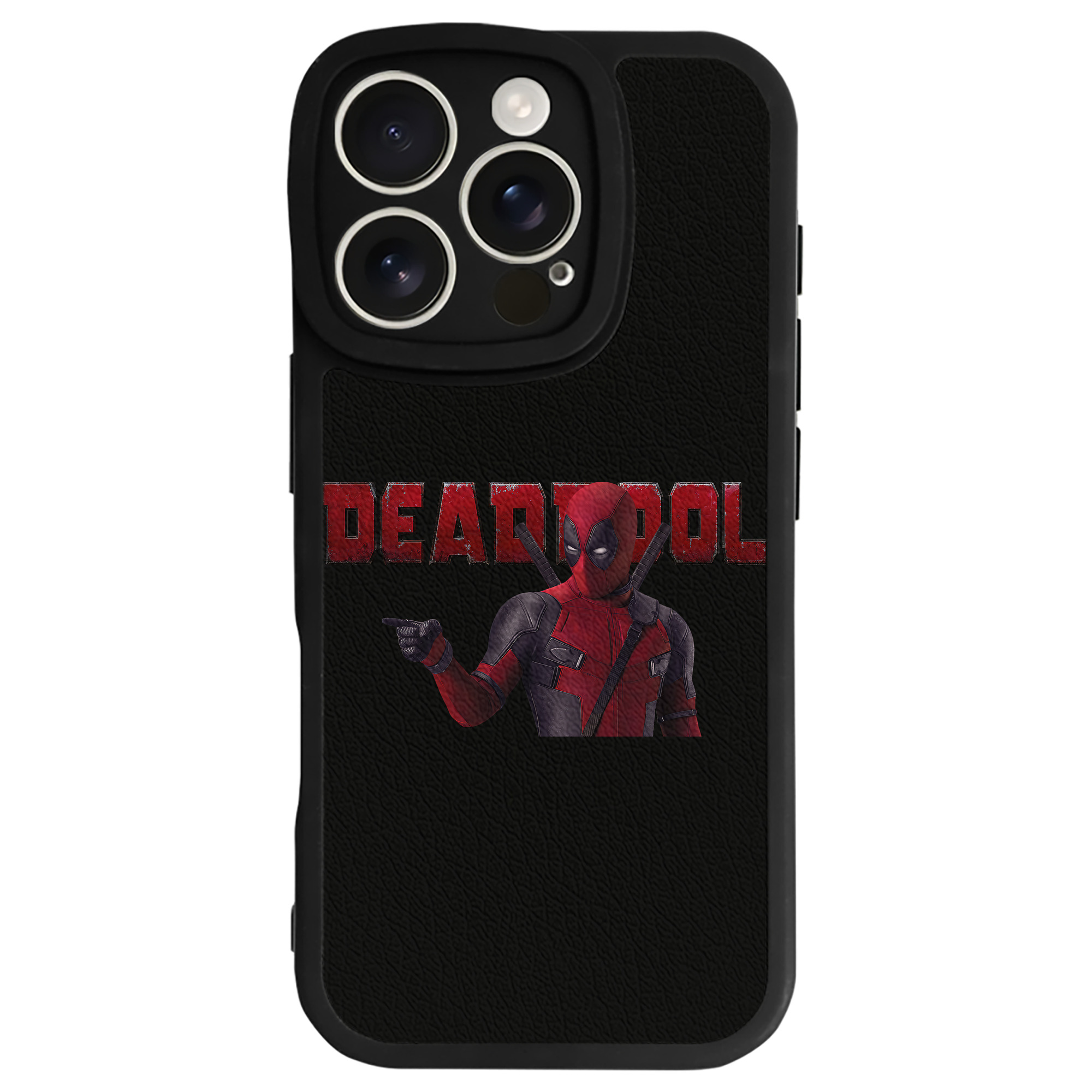 （画像用） Deadpool デッドプール 【iPhone 16シリーズ対応】シリコンスマホケース（レザー調） 材質：シリコン
